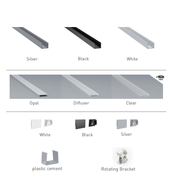 LED Strip Aluminum Profile For 15mm 5050 Double Row LED Strip LED Strip Aluminum Profile For 15mm 5050 Double Row LED Strip
